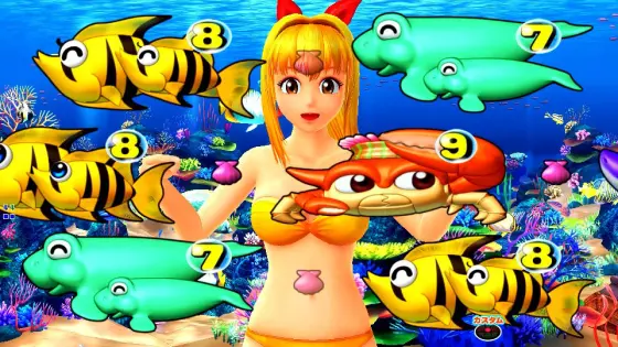 パチンコe新海物語349のマリンちゃんリーチ