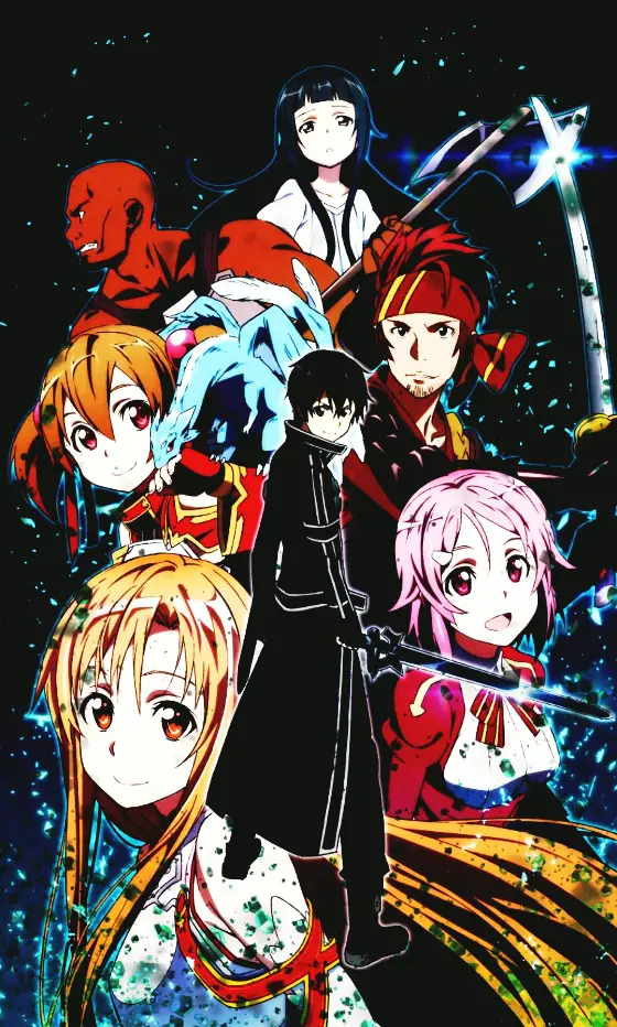 パチンコスマートぱちんこ ソードアート・オンラインの全員集合背景予告画像