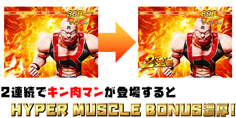 パチンコぱちんこキン肉マン3 キン肉星王位争奪編 火事場ゴールドのキン肉マンが2連続すると更なる至福が!?
