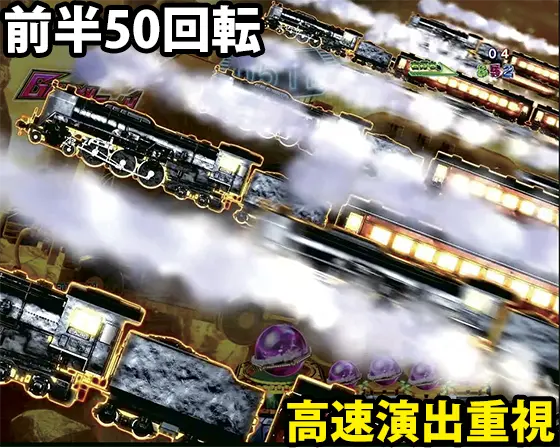 パチンコP銀河鉄道999 Next Journey 1/100ver.のGALAXY RUSH(時短100回/前半50回転)
