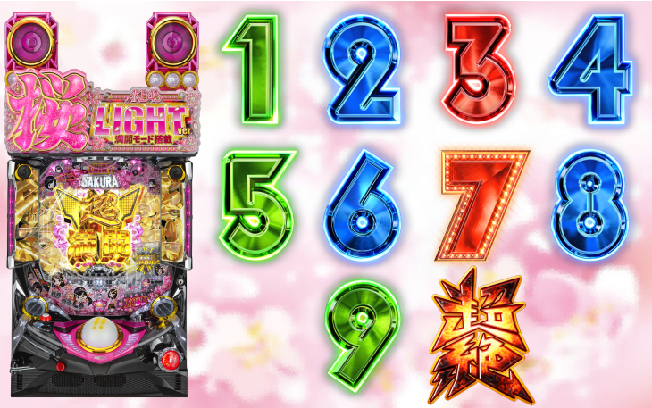 ぱちんこ AKB48 桜 LIGHT ver.の筐体と図柄画像