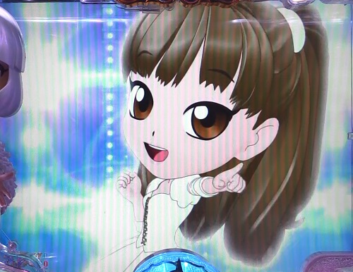 パチンコP中森明菜・歌姫伝説～THE BEST LEGEND～1/99verのセカンドラブ全回転SLちび菜の画像