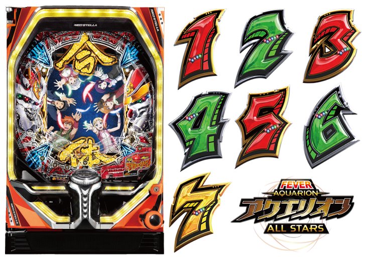 パチンコPフィーバーアクエリオンALL STARSの筐体図柄画像
