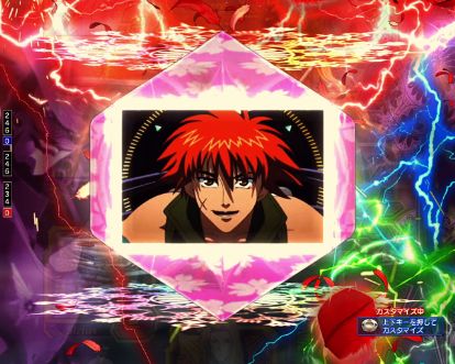 パチンコPフィーバーアクエリオン極合体のウインドウSU予告(初代専用)桜柄画像