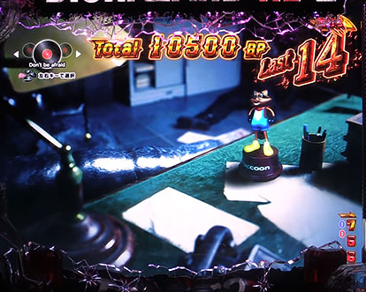 パチンコPバイオハザード RE:2のHAZARD RUSH XTREME(ラクーン君告知-ボタンバイブ-)
