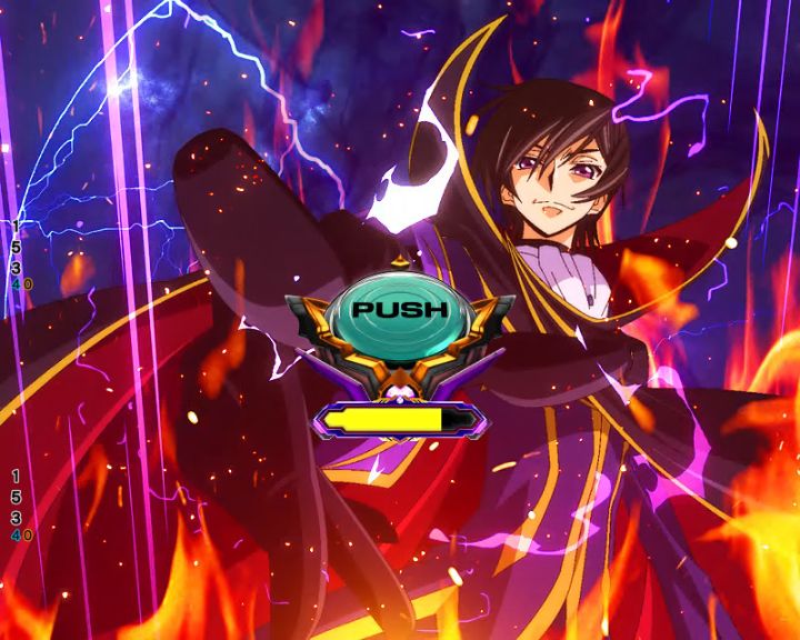 パチンコP コードギアス 反逆のルルーシュ Rebellion to Re;surrectionの命じるPUSH予告ボタン画像