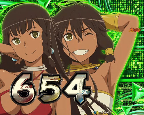 パチンコPフィーバーダンジョンに出会いを求めるのは間違っているだろうかの図柄前兆予告:緑