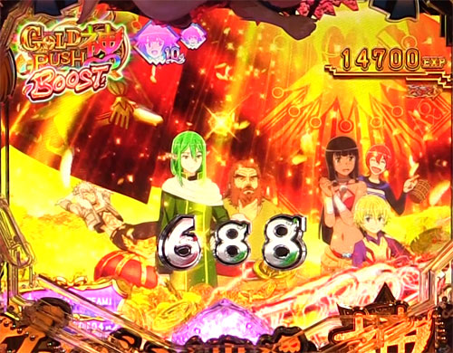 パチンコPフィーバーダンジョンに出会いを求めるのは間違っているだろうかのGOLD RUSH 神∞BOOST中演出