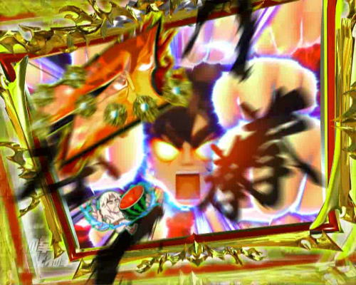パチンコP DD北斗の拳2ついでに愛をとりもどせ!! ラオウ99アミVer.の百裂拳予告画像