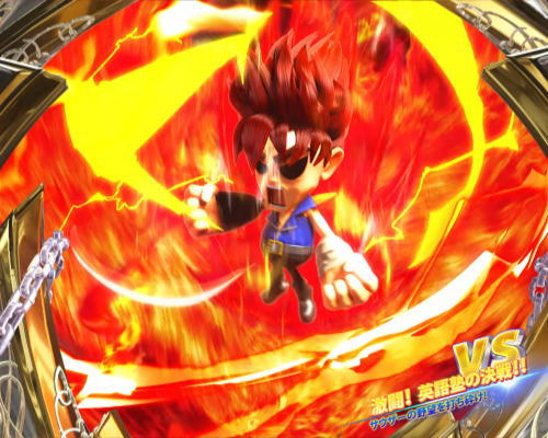 パチンコP DD北斗の拳2ついでに愛をとりもどせ!! ラオウ99アミVer.のケンシロウオーラ(赤)画像