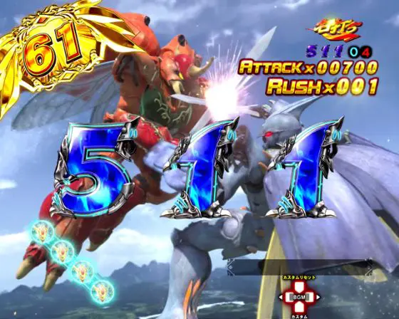 パチンコデジハネP聖戦士ダンバイン2 ZEROSONICのダンバインRUSH中画像