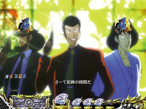 パチンコPルパン三世 消されたルパン 99verのキャラ系リーチ:全員集結