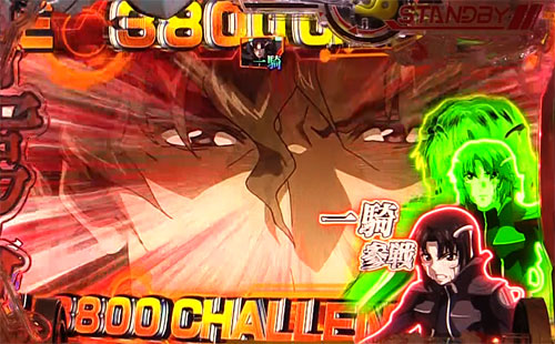 パチンコPフィーバー蒼穹のファフナー3 EXODUS 超蒼穹3800ver.の蒼穹作戦:文彦の顔のドアップ