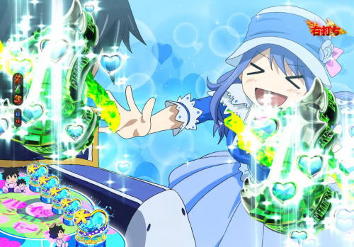 パチンコP FAIRY TAIL2のジュビア抱き付きテンパイ煽り