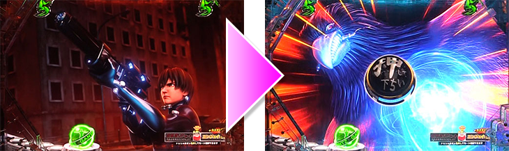 パチンコぱちんこ GANTZ:3 LAST BATTLEのミッションリーチ:鳥男