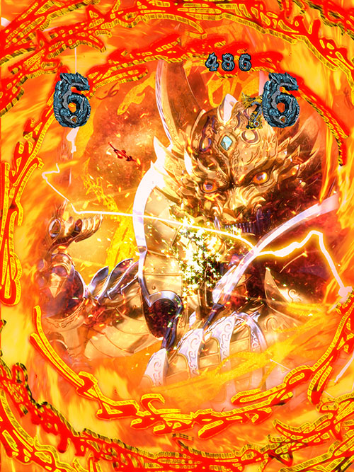 パチンコP牙狼GOLD IMPACTの炎エフェクト