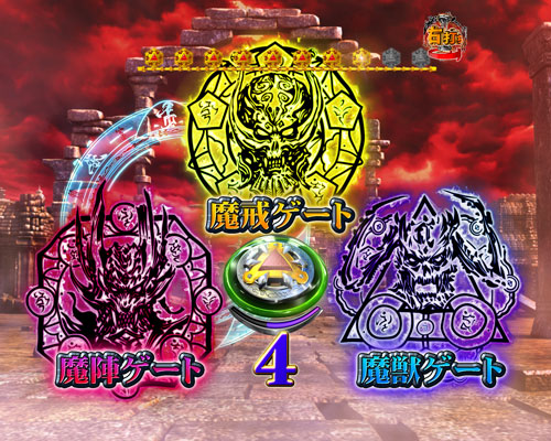 パチンコP牙狼月虹ノ旅人絆 GIGA GHOST Ver.のBATTLE BONUS:ゲート選択