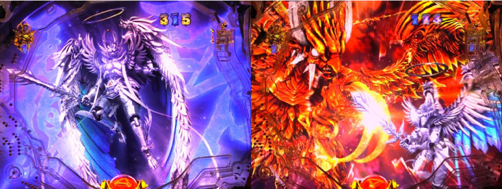パチンコP牙狼月虹ノ旅人絆 GIGA GHOST Ver.の雨宮SP 牙狼王牙vs朱雀:対決