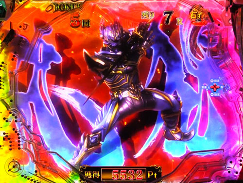 パチンコP牙狼月虹ノ旅人絆 GIGA GHOST Ver.の心滅BATTLE BONUS:クロウ登場