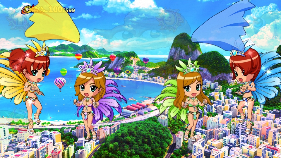パチンコPギンギラパラダイス 夢幻カーニバルHCAのミニキャラサンバ画像