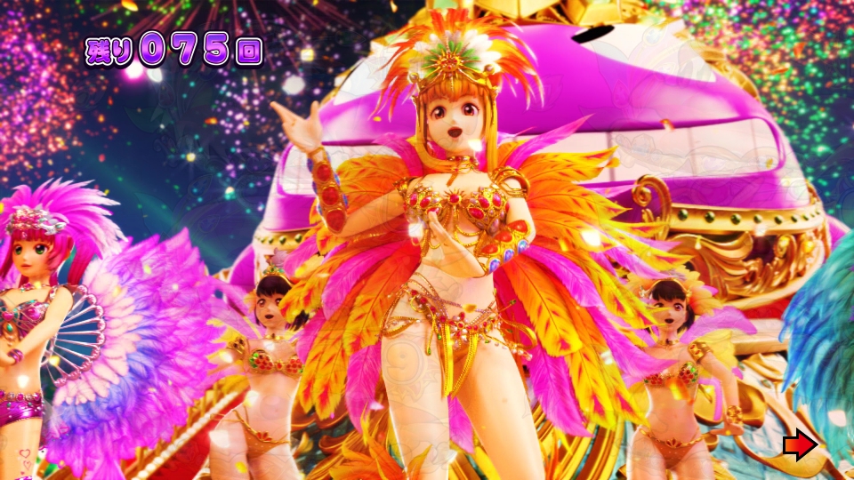 パチンコPギンギラパラダイス 夢幻カーニバルHTKのカーニバルRUSH中画像