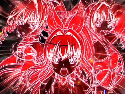 パチンコP GO!GO!マリン超連撃BATTLEのイルミビジョン予告3人画像