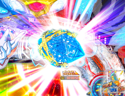 パチンコP GO!GO!マリン超連撃BATTLEのクリスタル役物演出画像