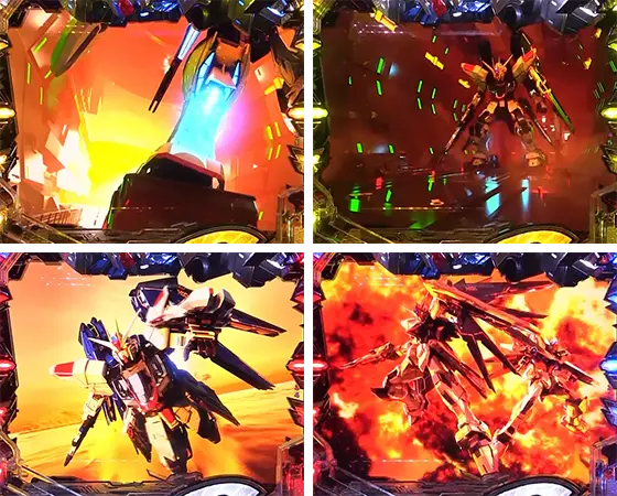 パチンコPフィーバー機動戦士ガンダムSEEDのガンダム激発進
