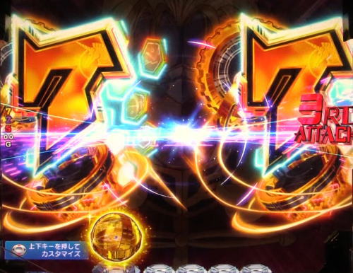 パチンコPフィーバー 機動戦士ガンダムユニコーンの7図柄テンパイ