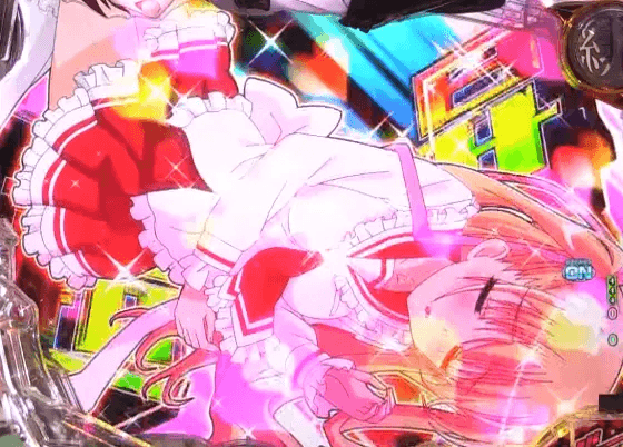 パチンコP緋弾のアリア~緋緋神降臨~ラッキートリガーVer.の延長戦演出成功画像