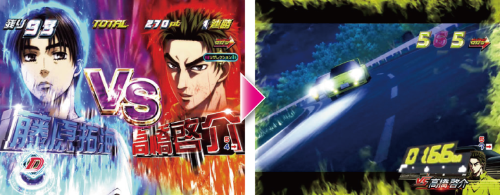 パチンコP頭文字Dの闘走MODE:演出