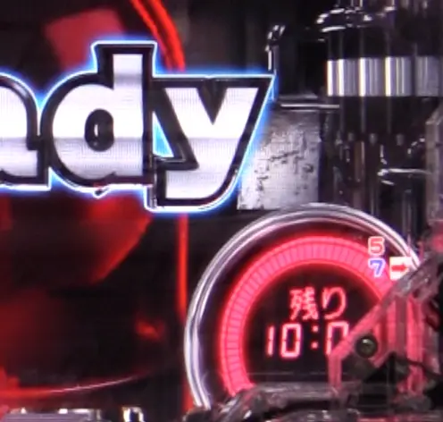 パチンコP頭文字D Non-Stop 3000Editionのパトランプ告知中赤タイマー画像