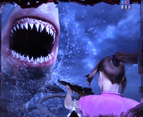 パチンコP JAWS3 LIGHTのJAWS襲来リーチ画像