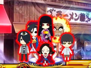 パチンコP地獄少女 四のキャラ保留変化の画像