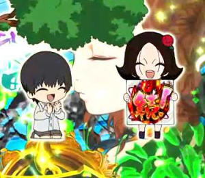 パチンコP地獄少女 四のデフォルメキャラ予告の画像
