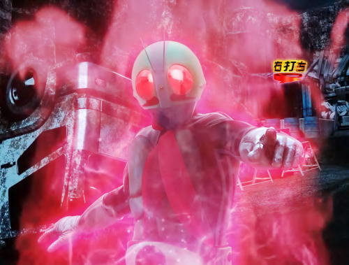 パチンコぱちんこ 仮面ライダー 轟音のライダー赤オーラ