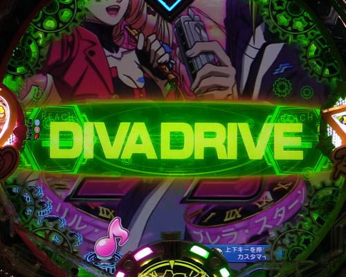 パチンコPフィーバーマクロスフロンティア4のリーチラインアクション予告:DIVA DRIVEの画像