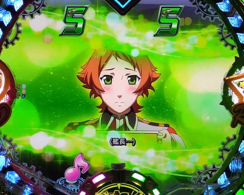 パチンコPフィーバーマクロスフロンティア4のキャラリーチ:カットイン(緑)の画像