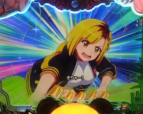 パチンコP麻雀物語4 77ver.のライバルキャラのアクション:キョーコ