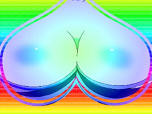 パチンコPモモキュンソードMCの桃キュン予告虹画像