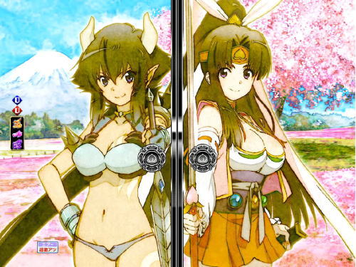 パチンコPモモキュンソード閃撃の桃子&鬼姫襖