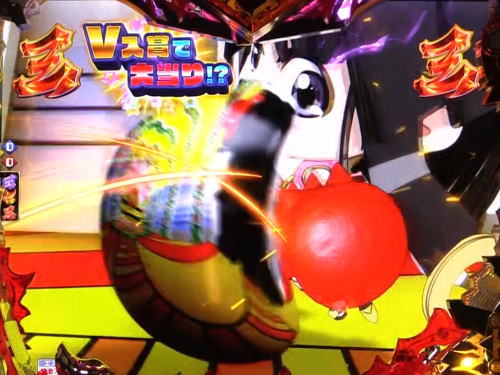 パチンコPモモキュンソード閃撃の桃子の金棒赤