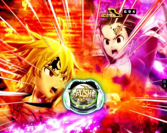 パチンコP七つの大罪2 神千斬りVER.のCLIMAX BATTLEボタン画像