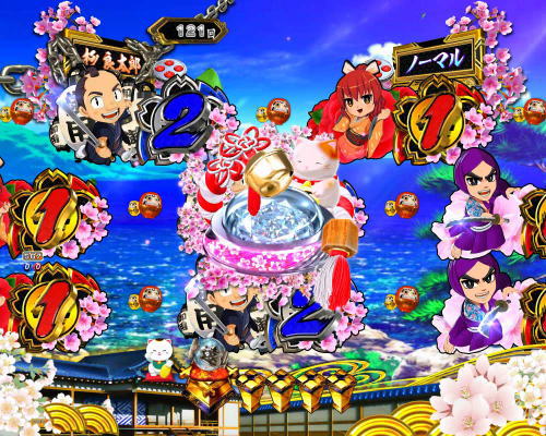 パチンコP新・遠山の金さん 77Ver.のボタン停止