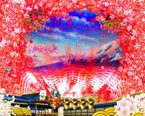 パチンコP新・遠山の金さん 77Ver.の金ギミック赤発光
