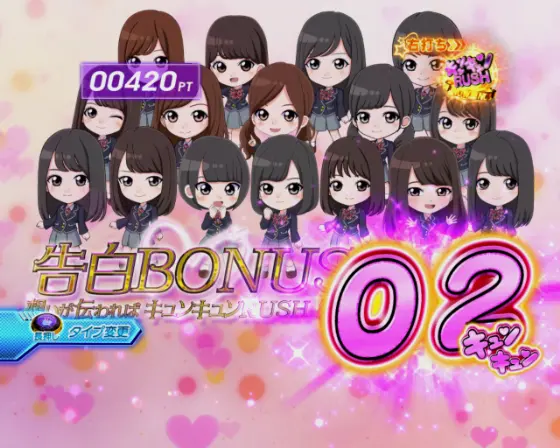 パチンコぱちんこ 乃木坂46 キュンキュン LIGHT ver.のミニキャラ勢揃い画像