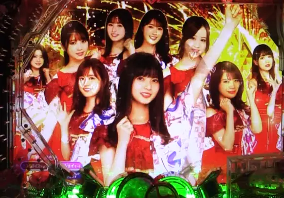 パチンコぱちんこ 乃木坂46 キュンキュン LIGHT ver.の花火フラッシュ予告画像