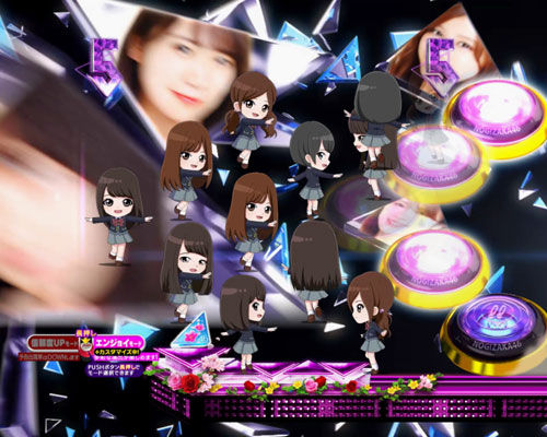 パチンコぱちんこ 乃木坂46のボタン群予告