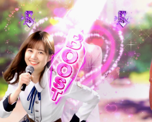 パチンコぱちんこ 乃木坂46 トレジャースペックのマイクタイマー予告発動画像