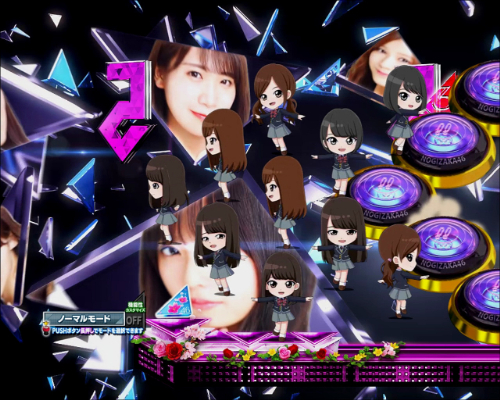 パチンコぱちんこ 乃木坂46 トレジャースペックのボタン群予告注目画像